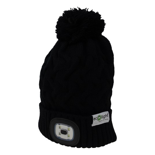 Czapka zimowa z latarką LED czarna 1W 6000K -zdjęcie numer 1