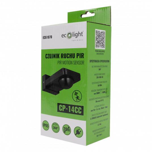 Czujnik ruchu PIR CP-14CC IP65 360° 20m 1000W -zdjęcie numer 6