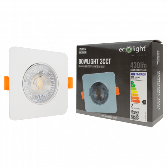 Downlight LED 3W/5W/7W CCT biały kwadrat -zdjęcie numer 5