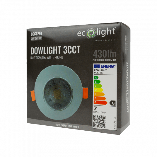 Downlight LED 3W/5W/7W CCT biały okrąg -zdjęcie numer 6
