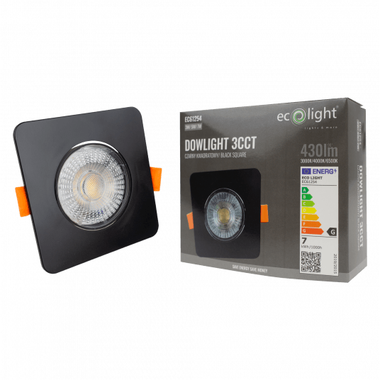 Downlight LED 3W/5W/7W CCT czarny kwadrat -zdjęcie numer 5