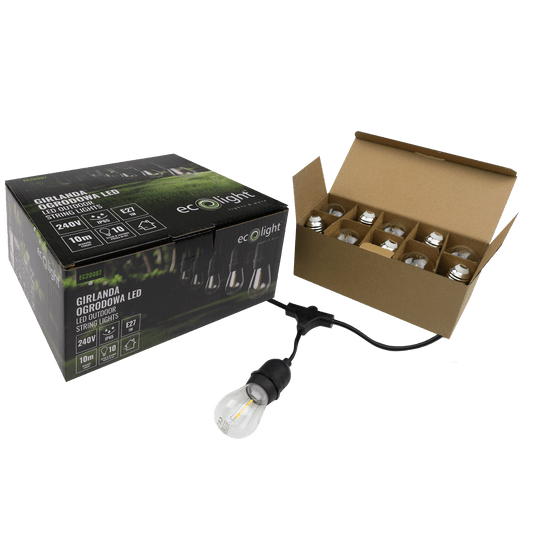 Girlanda Ogrodowa LED 10m+10xG45 E27 1W 2700K czar -zdjęcie numer 6