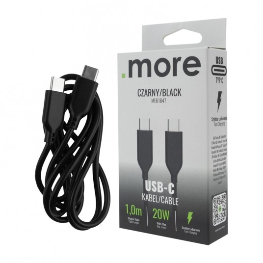 Kabel USB-C czarny 1m -zdjęcie numer 2