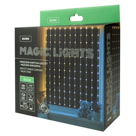 Magiczna kurtyna 100led 1m*1m CCT Mleczna gwiazdka -zdjęcie numer 4