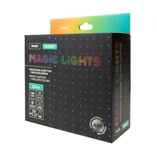 Magiczna kurtyna 400led 2m*2m 1mln kolorów ,DC5V APP -zdjęcie numer 1