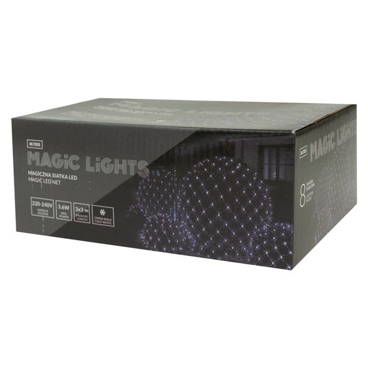 Magiczna siatka 240led 8 tryb IP44 8000K 3x3m 230V -zdjęcie numer 2