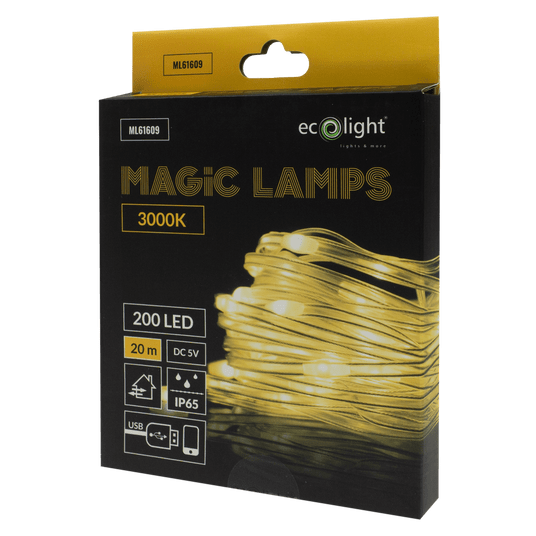 Magiczne lampki 200 led 3000K 20m USB-A 5V -zdjęcie numer 2