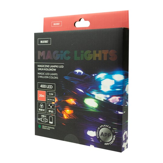 Magiczne lampki 400 led 1mln kolorów 20m DC5V ZP -zdjęcie numer 3