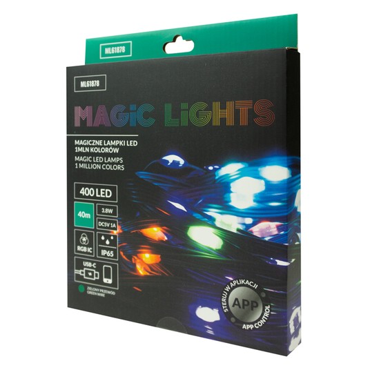 Magiczne lampki 400 led 1mln kolorów 40m DC5V ZP -zdjęcie numer 3