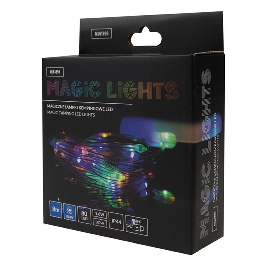 Magiczne lampki kempingowe 80led RGBNW USB-C 5V 8m -zdjęcie numer 7