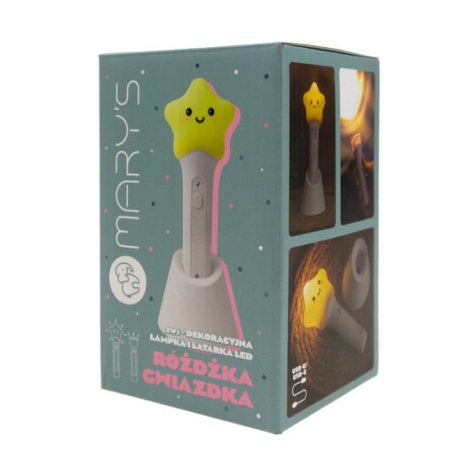 MARY'S 2w1 lampka nocna LED, latarka różdżka gwiaz -zdjęcie numer 3