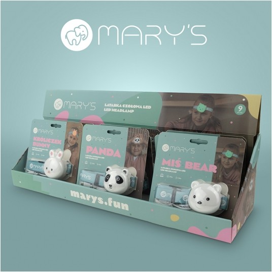 MARY'S Display mix 9 szt. Latarki czołowe dziecięce -zdjęcie numer 1