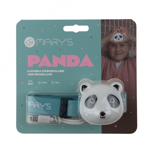 MARY’S latarka czołowa dziecięca panda 38lm Li-Pol ładowalna -zdjęcie numer 6
