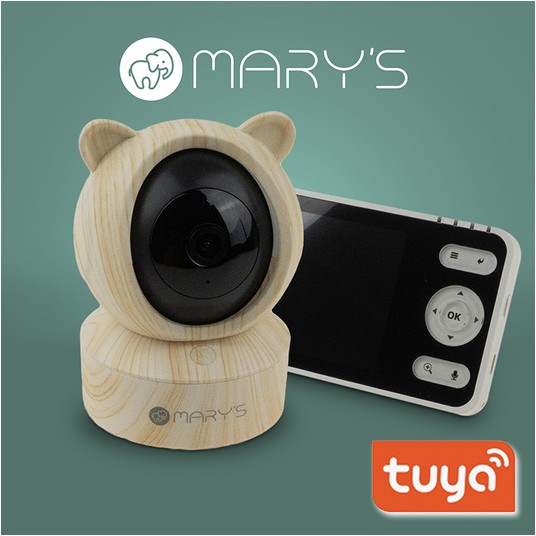 MARY'S niania elektroniczna 2w1 Miś drewniany -zdjęcie numer 1