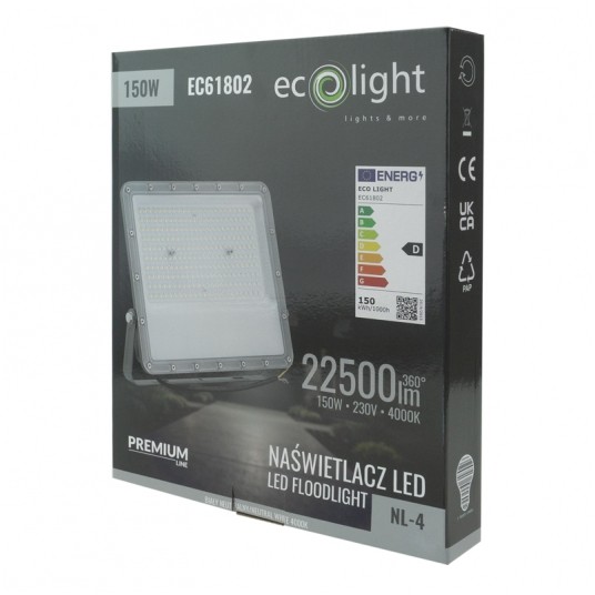 Naświetlacz LED NL-4 PREMIUM 150W 4000K 22500lm IP65 -zdjęcie numer 4