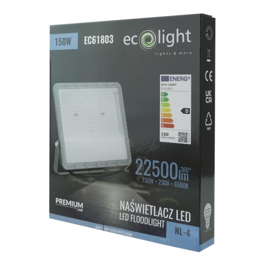 Naświetlacz LED NL-4 PREMIUM 150W 6500K 22500lm IP65 -zdjęcie numer 4