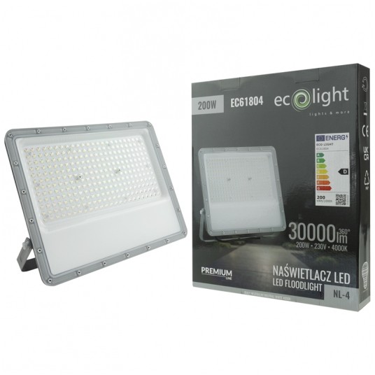 Naświetlacz LED NL-4 PREMIUM 200W 4000K 30000lm IP65 -zdjęcie numer 3