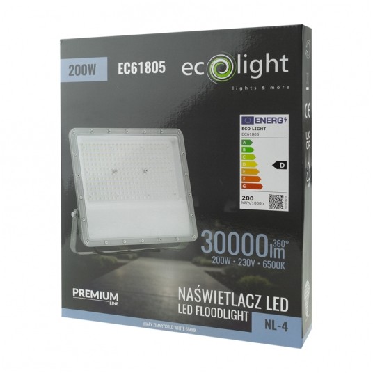 Naświetlacz LED NL-4 PREMIUM 200W 6500K 30000lm IP65 -zdjęcie numer 4