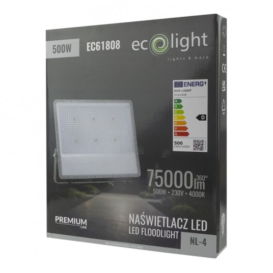Naświetlacz LED NL-4 PREMIUM 500W 4000K 75000lm IP65 -zdjęcie numer 4