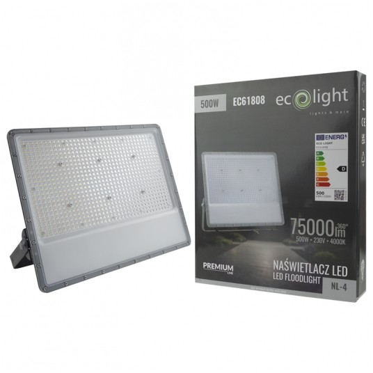 Naświetlacz LED NL-4 PREMIUM 500W 4000K 75000lm IP65 -zdjęcie numer 3