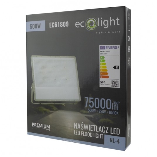 Naświetlacz LED NL-4 PREMIUM 500W 6500K 75000lm IP65 -zdjęcie numer 4