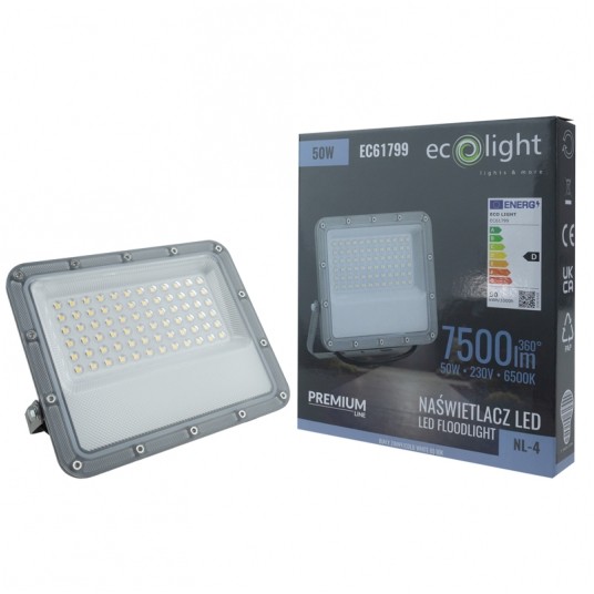 Naświetlacz LED NL-4 PREMIUM 50W 6500K 7500lm IP65 -zdjęcie numer 3