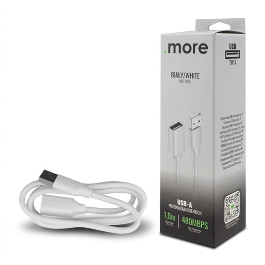 Przedłużka USB A-USB A 1m biała -zdjęcie numer 1