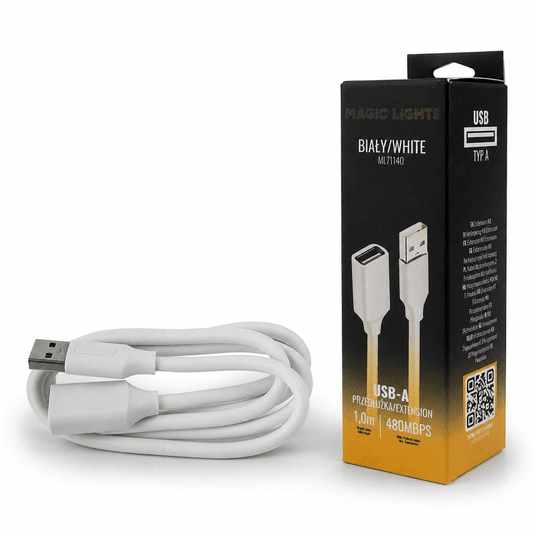 Przedłużka USB A-USB A 1m biała -zdjęcie numer 1