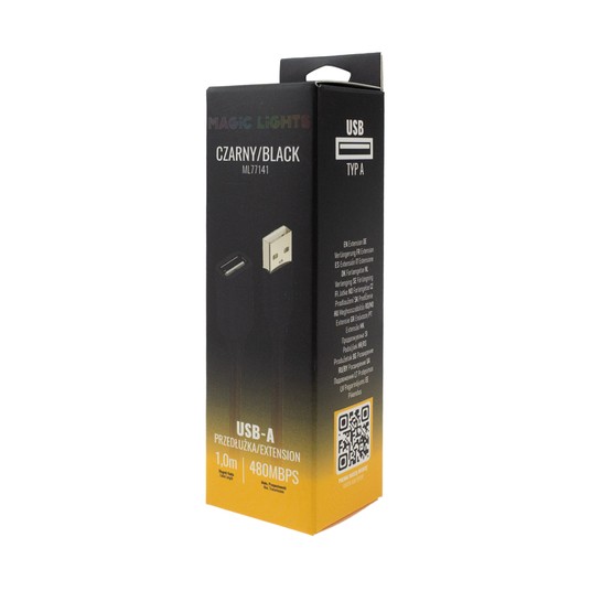 Przedłużka USB A-USB A 1m czarna -zdjęcie numer 2