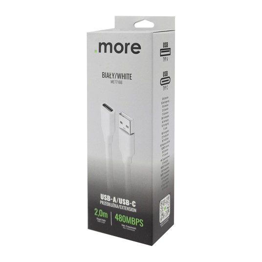 Przedłużka USB A-USB C 2m biała -zdjęcie numer 3
