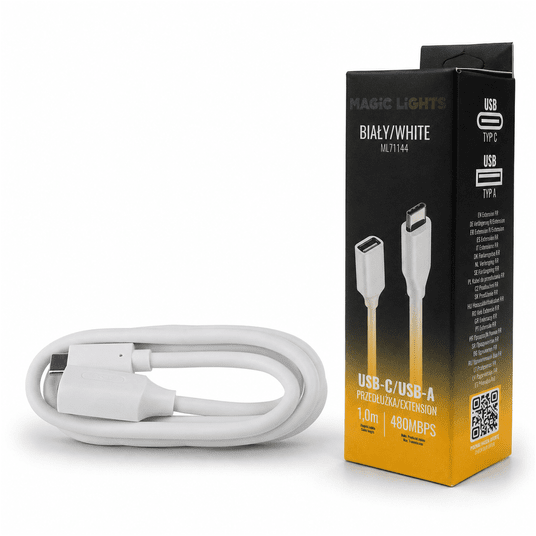 Przedłużka USB C-USB A 1m biała -zdjęcie numer 1