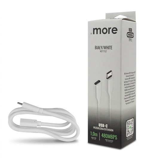 Przedłużka USB C-USB C 1m biała -zdjęcie numer 1