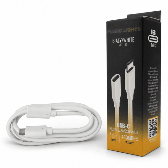 Przedłużka USB C-USB C 1m biała -zdjęcie numer 1