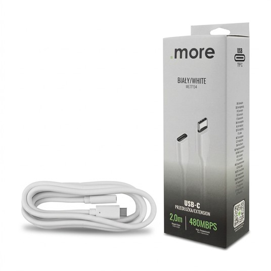 Przedłużka USB C-USB C 2m biała -zdjęcie numer 1