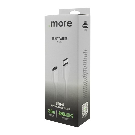 Przedłużka USB C-USB C 2m biała -zdjęcie numer 3