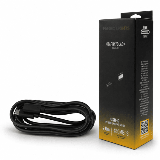 Przedłużka USB C-USB C 2m czarna -zdjęcie numer 1
