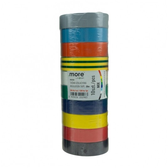 Taśma izolacyjna 19mm x 0,13mm KOLOR MIX 20m 1szt -zdjęcie numer 1