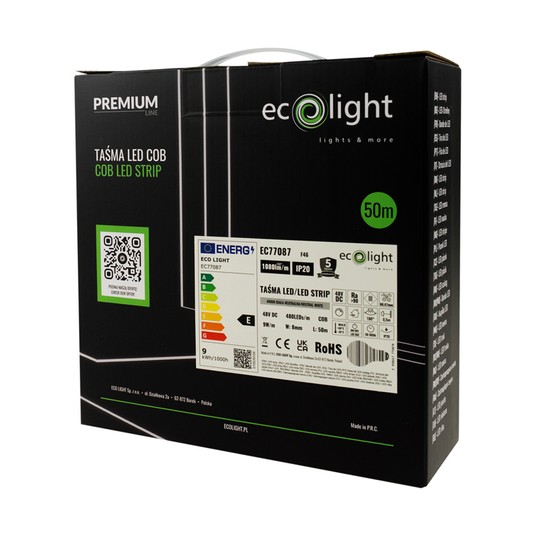 Taśma LED COB 48V 9W/m 4000K 120lm/W IP20 50m -zdjęcie numer 3