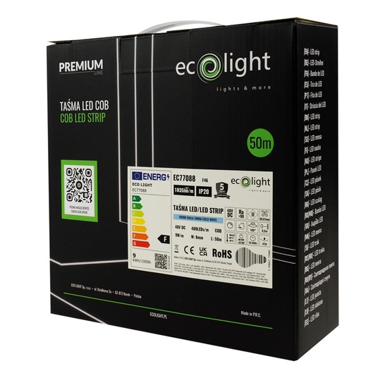 Taśma LED COB 48V 9W/m 6000K 115lm/W IP20 50m -zdjęcie numer 2