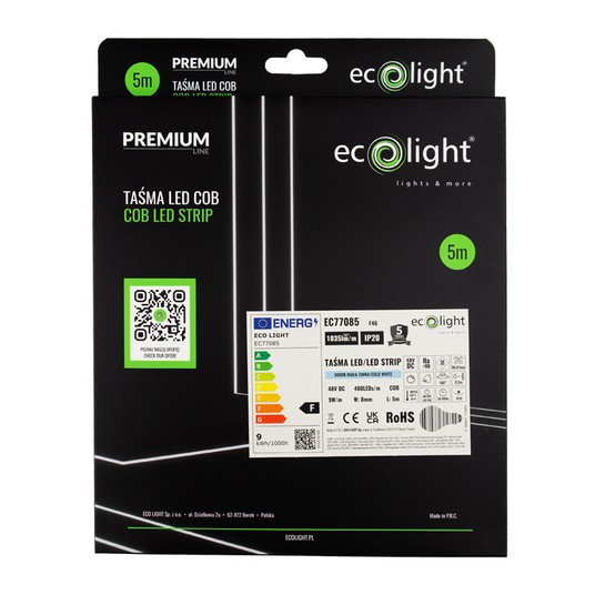 Taśma LED COB 48V 9W/m 6000K 115lm/W IP20 5m -zdjęcie numer 2