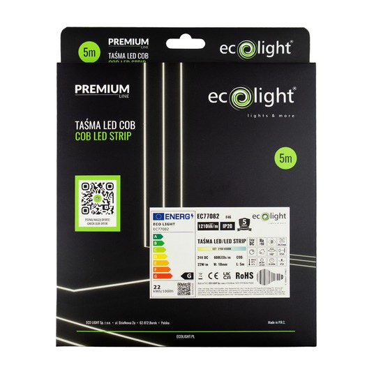Taśma LED COB CCT 24V 22W/m IP20 5m -zdjęcie numer 2