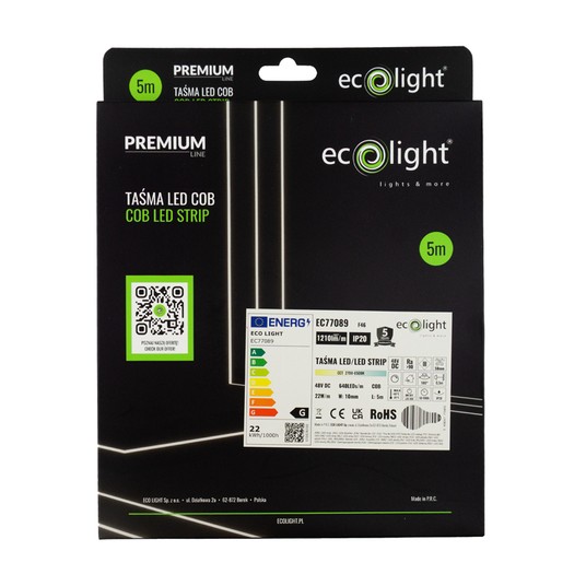 Taśma LED COB CCT 48V 22W/m 1210lm/m IP20 5m -zdjęcie numer 2
