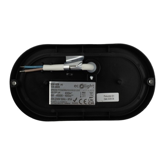 Torton TOR-06OB 6W 4000K 480lm IP54 OWAL CZARNY -zdjęcie numer 5