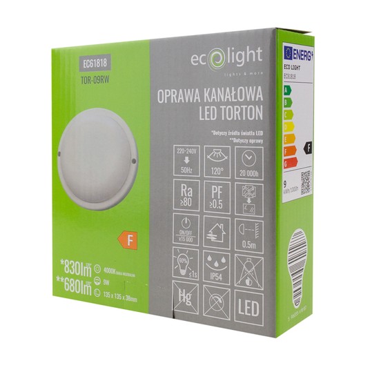 Torton TOR-09RW 9W 4000K 680lm IP54 OKRĄG BIAŁY -zdjęcie numer 3
