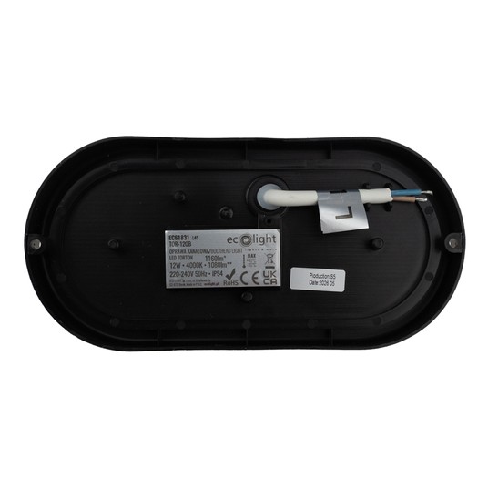 Torton TOR-12OB 12W 4000K 1080lm IP54 OWAL CZARNY -zdjęcie numer 5