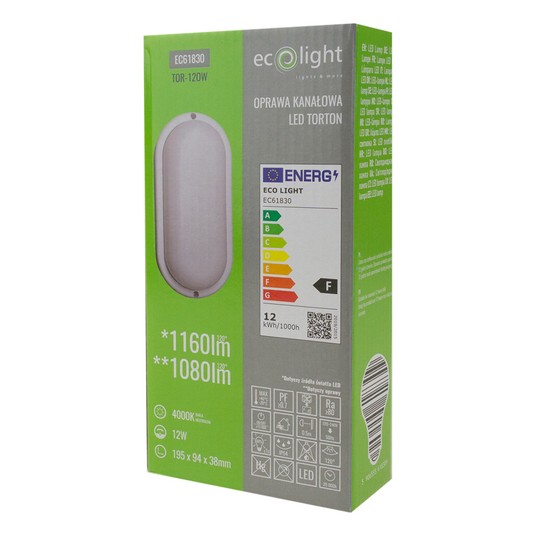Torton TOR-12OW 12W 4000K 1080lm IP54 OWAL BIAŁY -zdjęcie numer 3