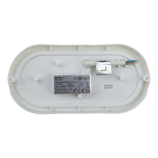 Torton TOR-12OW 12W 4000K 1080lm IP54 OWAL BIAŁY -zdjęcie numer 5
