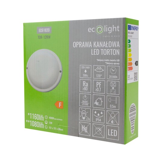 Torton TOR-12RW 12W 4000K 1080lm IP54 OKRĄG BIAŁY -zdjęcie numer 3