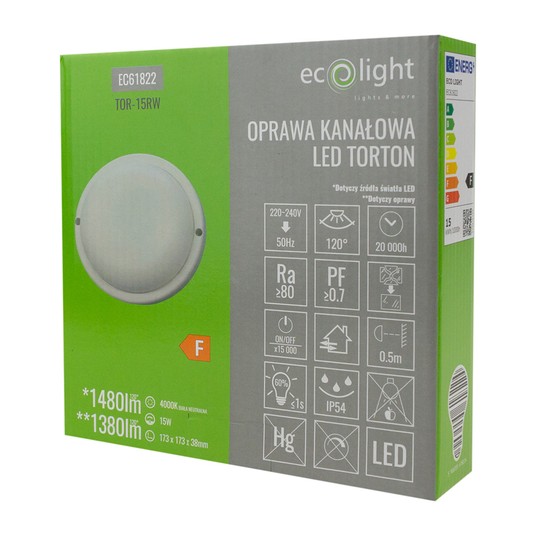 Torton TOR-15RW 15W 4000K 1380lm IP54 OKRĄG BIAŁY -zdjęcie numer 3