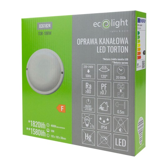 Torton TOR-18RW 18W 4000K 1580lm IP54 OKRĄG BIAŁY -zdjęcie numer 3